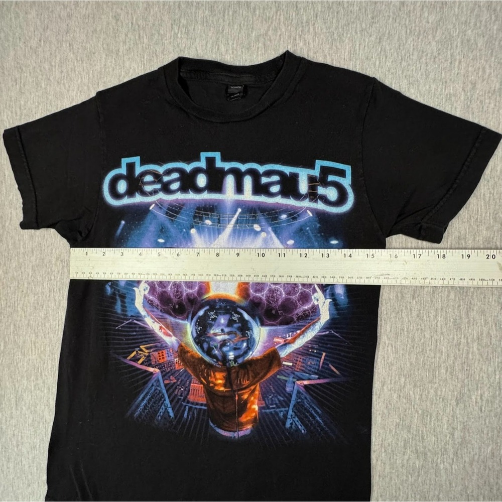 Deadmau5 Graphic T Shirt Black Neon DJ EDM Rave Tee Tultex Size XS - Picture 4 of 6